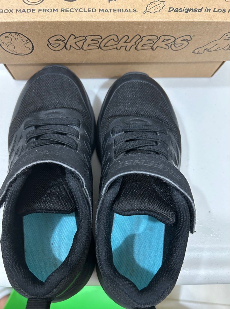 Skechers Black Rubber Shoes (Category: Babies & Kids Fashion) located in Makati City. Submitted by jingarcia21 (Listing ID 1375465008, Image 3). Description: rfs:Outgrown check the last photo kailangan dikitan .