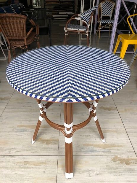 Sumo RT224T Steel Designer Rattan Table (Category: Tables & Sets) located in Quezon City. Submitted by costuless_qc_branch (Listing ID 1375558160, Image 3). Description: Item Code: RT224T SALE PRICE: ₱3,999.00 (TABLE ONLY) Note: Price may change without prior notice. Sumo Steel Designer Rattan Table ♡ Color: Blue & White combination ♡ Made of poly rattan ♡ Durable metal frame ♡ Low maintenance ♡ Indoor & outdoor use ♡ Perfect for any occasion ind