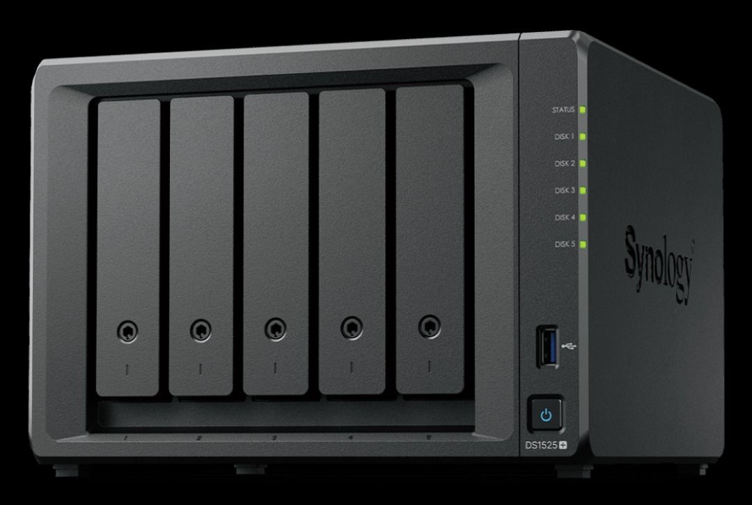 Synology DiskStation DS1525+ 5 ba (Category: Computer Parts) located in Quezon City. Submitted by ann_xbs (Listing ID 1375516630, Image 1). Description: 5-bay Plus series model (up to 15-bay) with AMD Ryzen V1500B, 8 GB DDR4 SODIMM and is upgradeable to 32 GB,Built-in two M.2 NVMe slots, Two built-in 2.5GbE RJ-45 ports 10GbE expansion options available via E10G22-T1-Mini warranty 3 years Brand New Sealed 1-2days process to order . Kindly call for