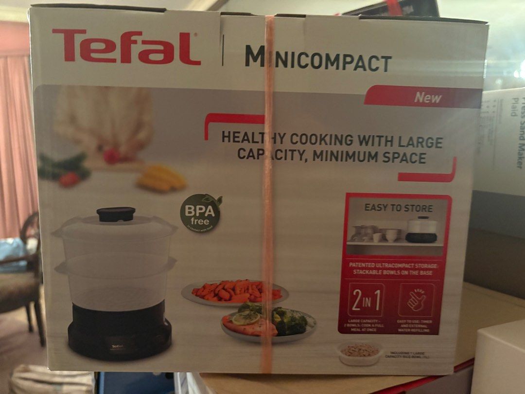 Tefal Steamer Mini Compact Food Steamer (Category: Cookers) located in Quezon City. Submitted by thrifty.peachy (Listing ID 1375606556, Image 1). Description: Tefal mini compact food steamer Brand new won in raffle .