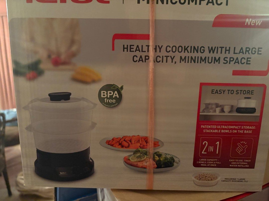 Tefal Steamer Mini Compact Food Steamer (Category: Cookers) located in Quezon City. Submitted by thrifty.peachy (Listing ID 1375606556, Image 2). Description: Tefal mini compact food steamer Brand new won in raffle .