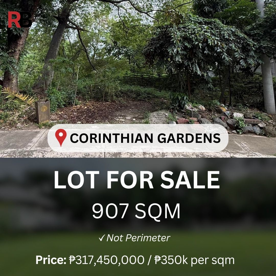 Vacant Lot: Corinthian Gardens (Category: Lot) located in Manila. Submitted by robert_call_09178048228 (Listing ID 1375476556, Image 1). Description: Vacant lot for sale Corinthian Garden Lot size 907 Sqm Price P350,000 / Sqm Total P 317,450,000 Not perimeter For Inquiries and viewing schedule Pls call 0917-8048228.