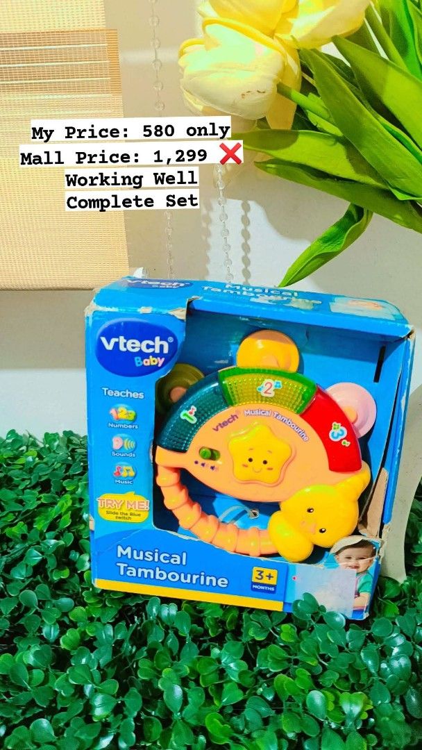 Vtech Musical Tambourine (Category: Musical Instruments) located in Quezon City. Submitted by mhoniqvela04 (Listing ID 1375576113, Image 1). Description: Orig💯 New-Mall pullout✅ Complete Set✅ Working Well✅ With Batteries✅ Actual Pic Posted✅.