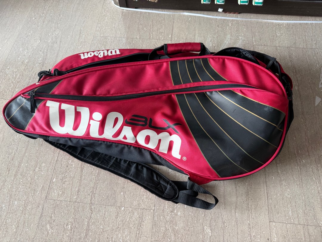 Sac De Tennis Wilson BLX - Pour 6 Raquettes, Modèle Team, Noir, Neuf