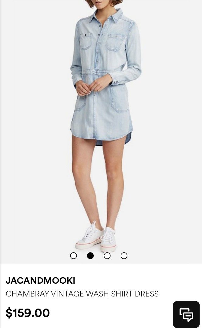 Women's size S 'JAC + MOOKI' Gorgeous chambray vintage wash shirt dress - EUC (Category: Women's Clothes) located in Sydney. Submitted by bilic83 (Listing ID 1375483657, Image 1). Description: .