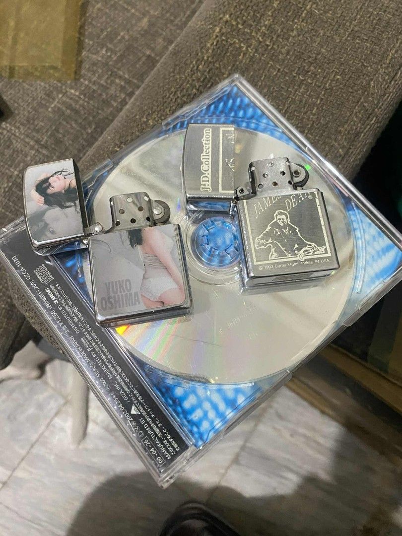 Yuko Oshima x James Dean Zippo Lighter Bundle (Category: Vintage Collectibles) located in Quezon City. Submitted by turpentinechaser (Listing ID 1375641177, Image 3). Description: Note: both unbranded 700 pesos for take all. Almost new condition, untested. Most likely needs lighter fluid. I don't smoke so I can't specify how to use this..