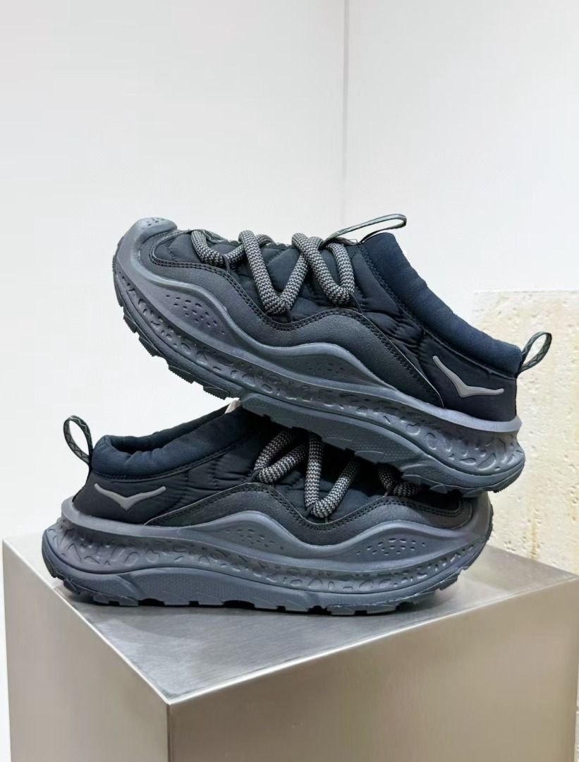 全新100% HOKA ONE ONE Ora Primo 懶人一腳蹬半拖面包棉鞋休閒鞋黑色