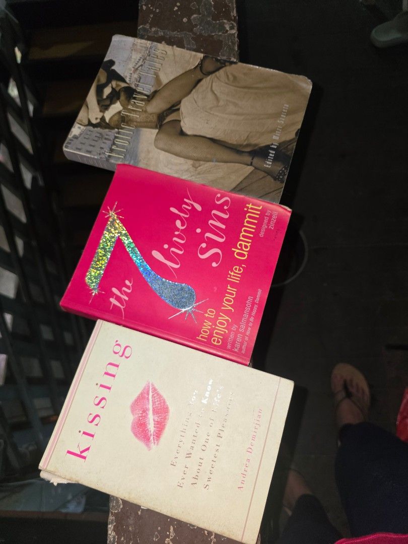 3 BOOKS bundle for 250 only - Erotic book and Self-help (Category: Storybooks) located in Quezon City. Submitted by zmmpreloved (Listing ID 1375672722, Image 2). Description: Kissing 7 Lively Sins Erotic Travel Tales.