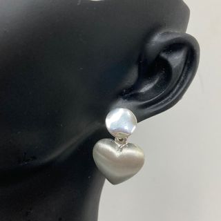 海外搜回 立體心型磨沙純銀925耳環64219086533251110