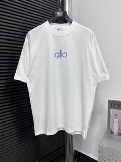[alo] 25ss letter logo short sleeve loose version, unisex62980459618050112