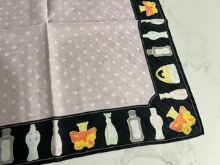 Anna Sui 絕版帶暗紋粉紫色波點香水元素方巾64200166234115110