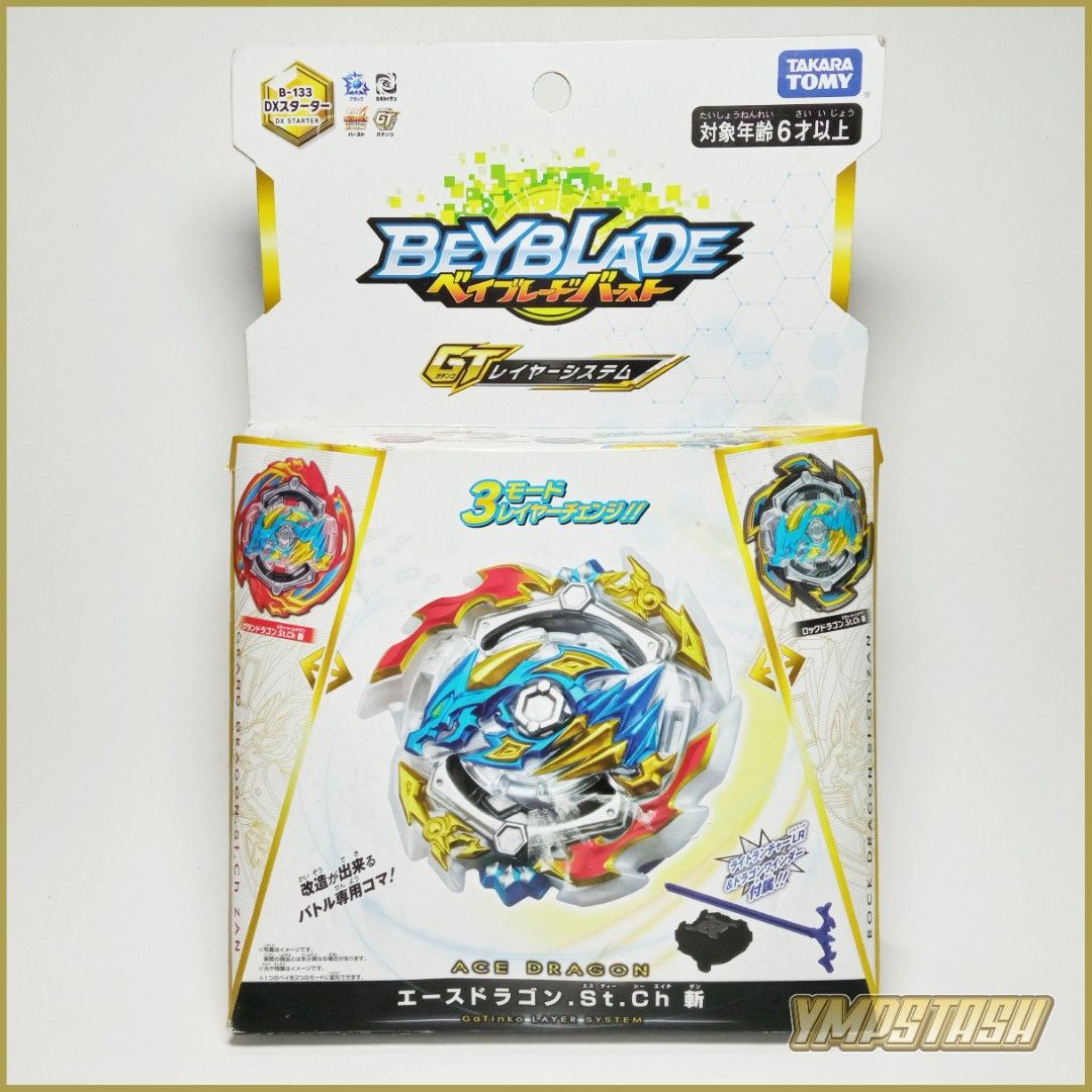 Beyblade Burst B-133 Ace Dragon Sting Charge Zan Takara Tomy (Category: Action & Battle Toys) located in Paranaque City. Submitted by ympstash (Listing ID 1375734837, Image 1). Description: Original Takara Tomy Beyblade 👉1,300 Bad box Please manage your expectations ✔️MOP: Gcash/Maya/SeaBank ✔️MOD: Lalamove/Flash Thanks.