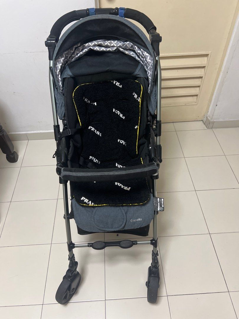 Capella Stroller with Prada Seat Cover (Category: Strollers) located in Singapore. Submitted by kananrkm-37095 (Listing ID 1375791605, Image 3). Description: Capella Stroller/ Model-S230F / can you handle front and back side. Light used only. No damage. Can collect Choa Chi Kang MRT or Teck Whye LRT/ Bukit Panjang MRT.