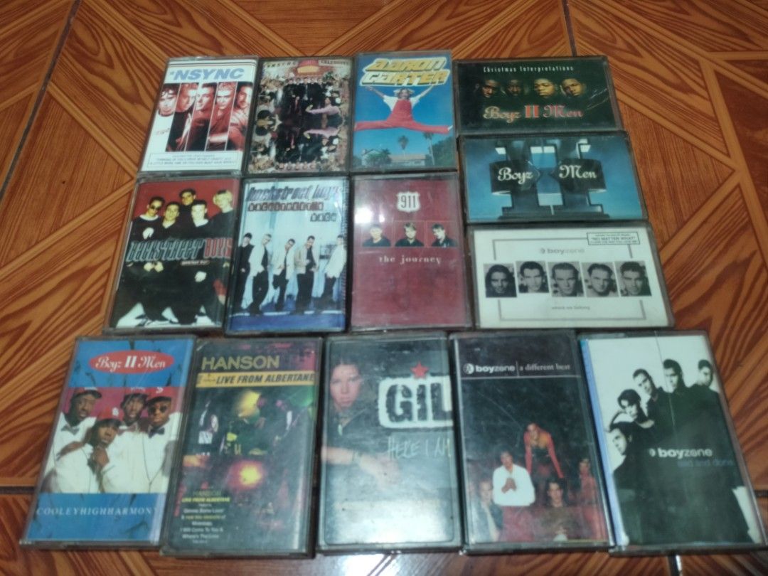 Cassette boyband and opm (Category: Earphones) located in Caloocan City. Submitted by jbfuenzalida27 (Listing ID 1375793143, Image 1). Description: Original cassette 180 each Nysnc Nsync celebrity Boyzone said and done Boyzone where we belong Boyzone a different beat Backstreet boys Backstreet boys backstreet back Gil ofarim Hanson live Aaron carter 911 Boys 2 men Blakdyak ogie alcasid Lea salonga live Renz verano Meetup: c3 caloocan or pick up.