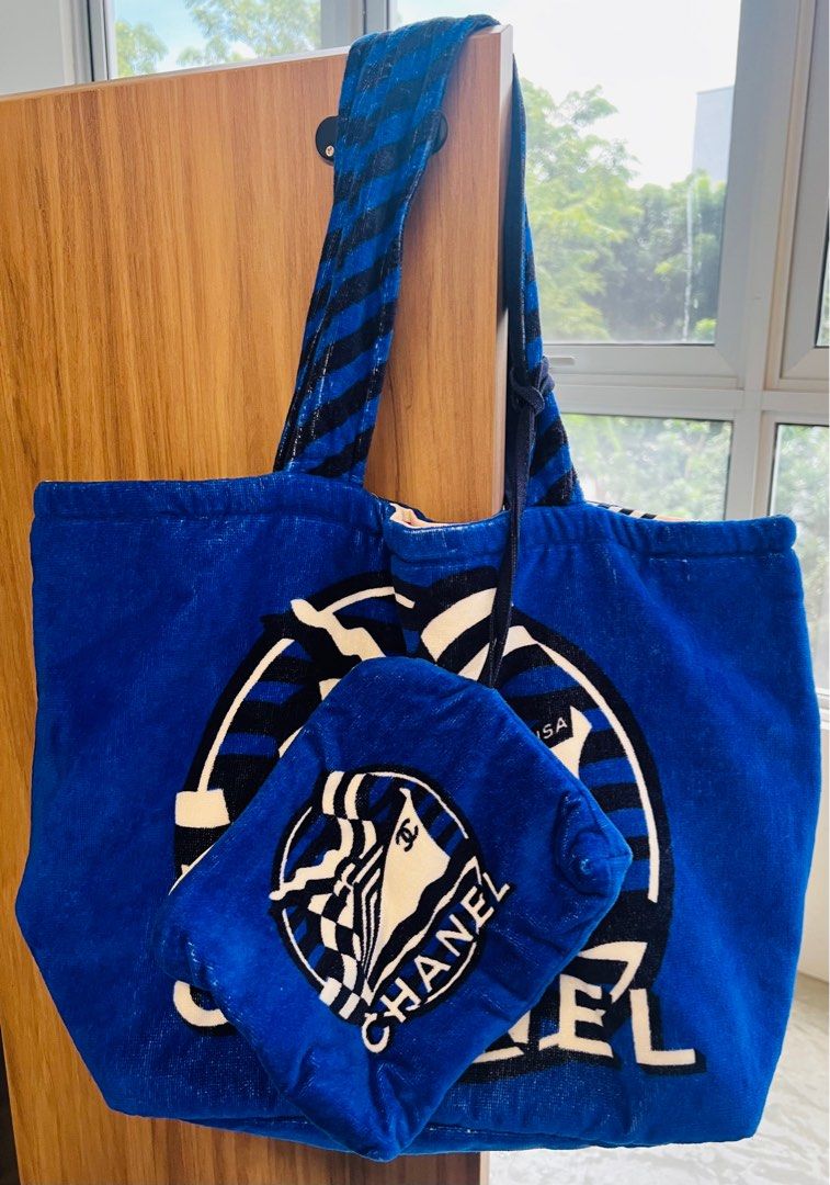 Terry Cloth Chanel Beach Bag 2019 Pink Terry Cloth Coco Beach Flap