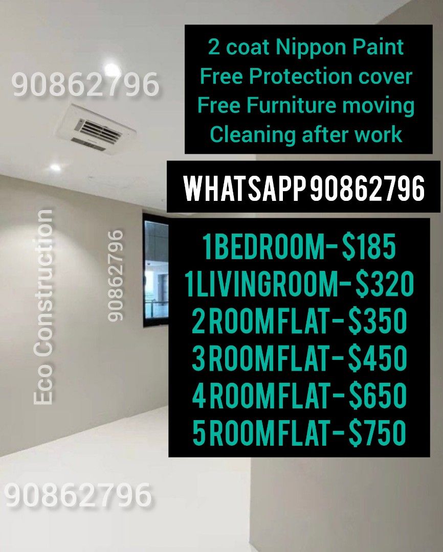 Cheap house painting service! All type  of house painting!  Nippon paint! Hdb, bto, landed, condo, shop, commercial area painting service! Door paint! Pipe paint! Varnish etc628630779801611119