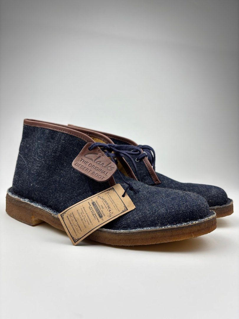 Clarks x Warehouse & Co. Denim Desert Boots (Category: Boots) located in Paranaque City. Submitted by ragrepository (Listing ID 1375809282, Image 1). Description: Clarks Size 8 Condition - 9/10 Flaw- No major flaws .