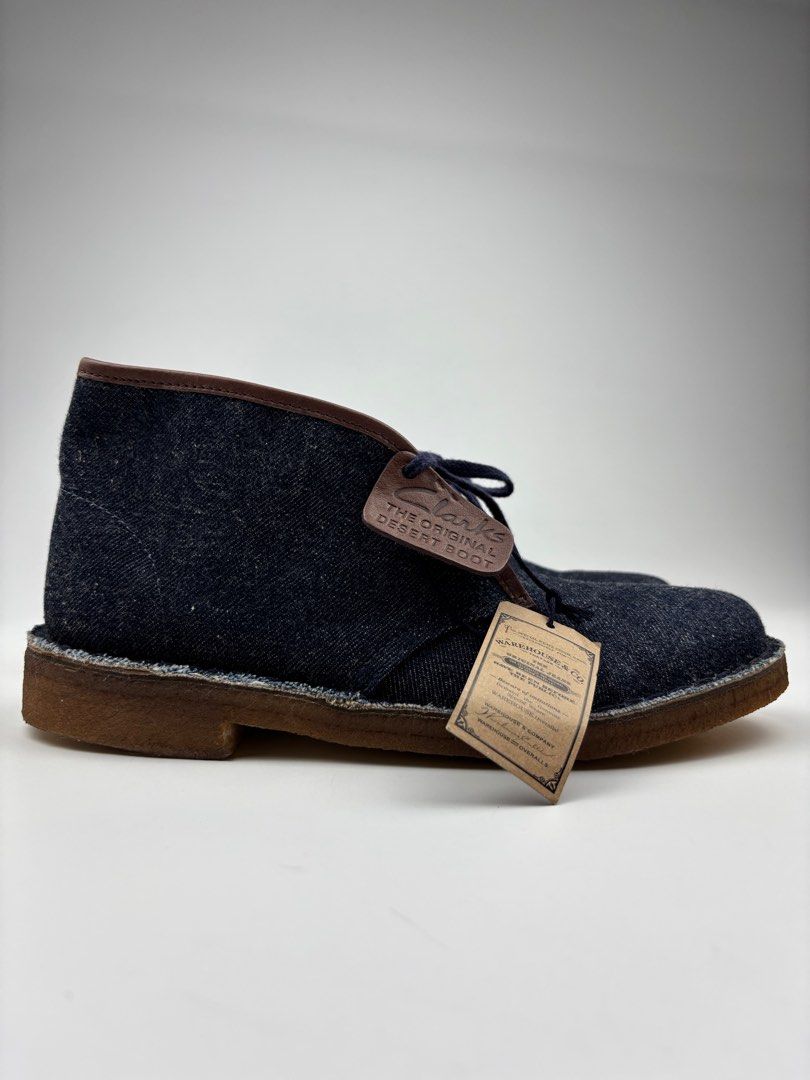 Clarks x Warehouse & Co. Denim Desert Boots (Category: Boots) located in Paranaque City. Submitted by ragrepository (Listing ID 1375809282, Image 2). Description: Clarks Size 8 Condition - 9/10 Flaw- No major flaws .