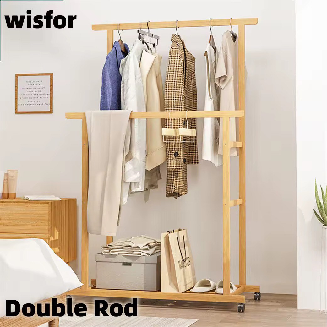 Clothes Rack | Wooden Open Wardrobe Cabinet | Wooden Racks | Wooden ...