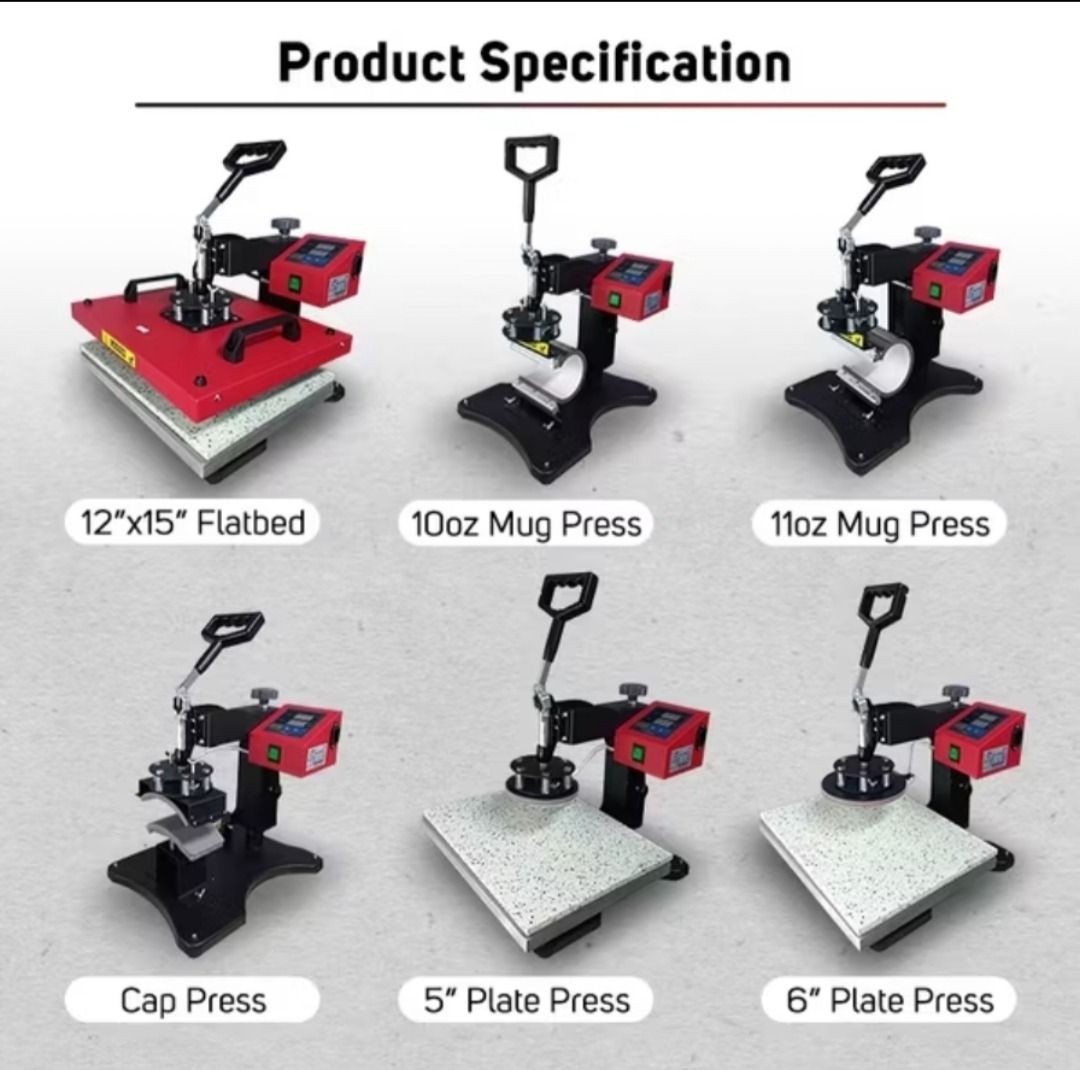 Cuyi 6 in 1 Combo Heat Press Machine (Category: Printers, Scanners & Copiers) located in Mabalacat. Submitted by kapampanganpalibot (Listing ID 1375689837, Image 2). Description: Price is still negotiable .