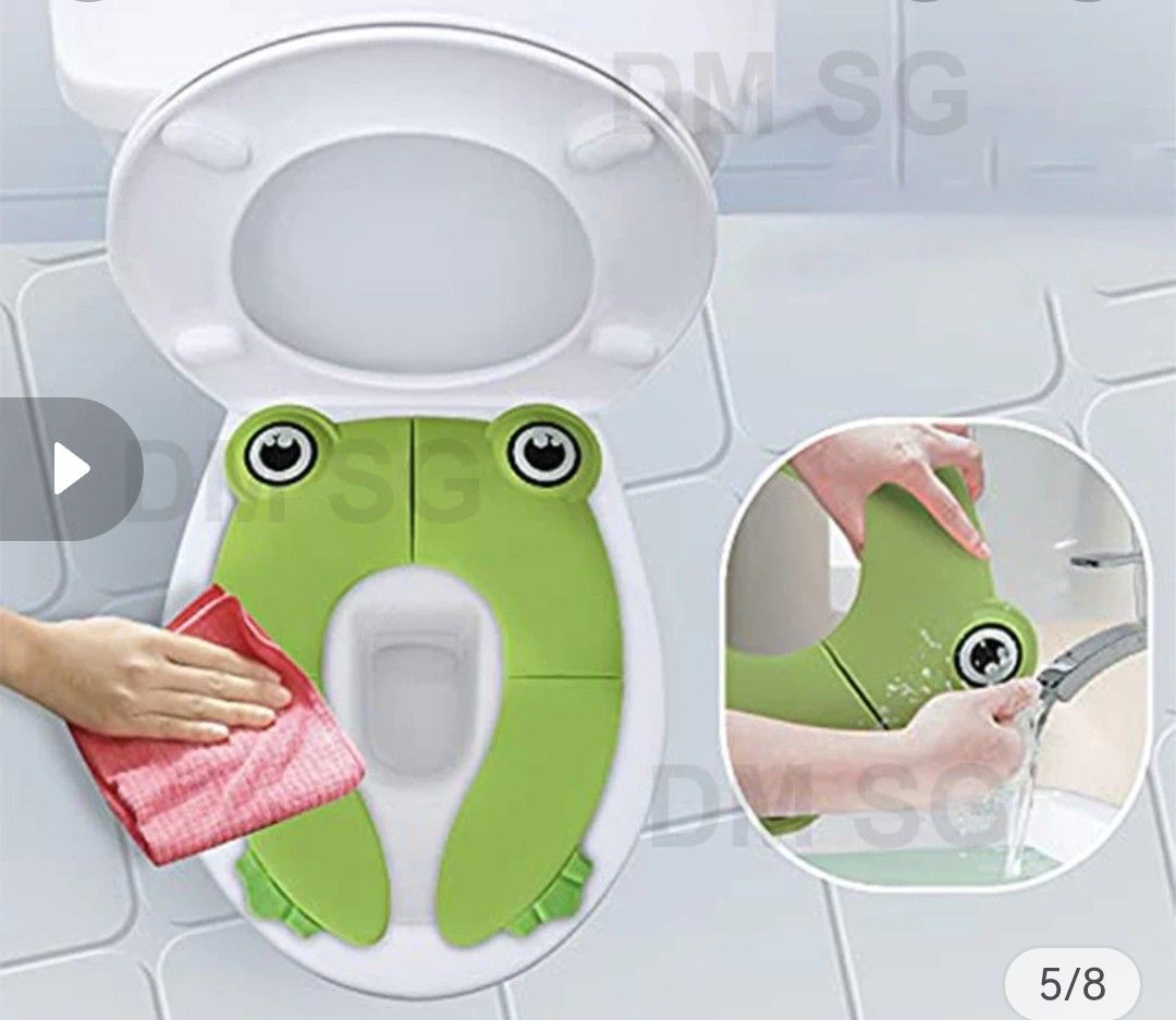Folding potty seat (Category: Baby Toiletries & Grooming) located in Singapore. Submitted by tenwheels (Listing ID 1375752685, Image 3). Description: Specially designed for baby and can fit almost all standard toilets seat. Convenience for your baby to go toilet as well as daily training Small size after foldrd for easy carry Ergonomic, and scientific design that safe, and hygiene is suitable for home, and travelling..