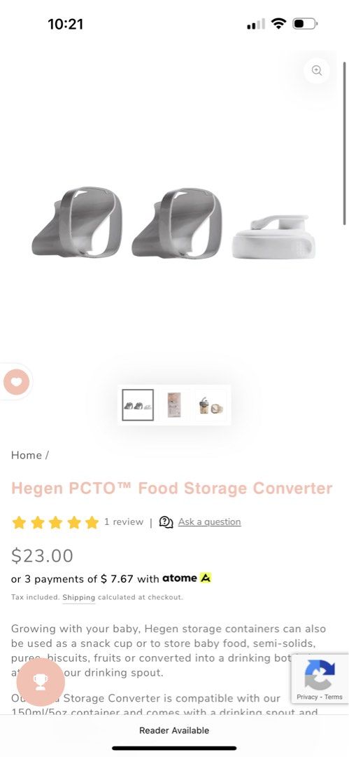 Hegen Milk Bottle 240ml, 150ml (Category: Breastfeeding & Bottle Feeding) located in Singapore. Submitted by jessyyyy8 (Listing ID 1375666564, Image 3). Description: Hegen milk bottle 240ml x1 (U.P. $33) Hegen milk bottle 150ml x1 (U.P. $31) Hegen breastmilk storage 150ml x1 (U.P. $22) Hegen food storage converter x1 （U.P. $23) FOC 2 transition sippy teats. Selling all at $90 (U.P. $109) Slightly negotiable for quick deal .