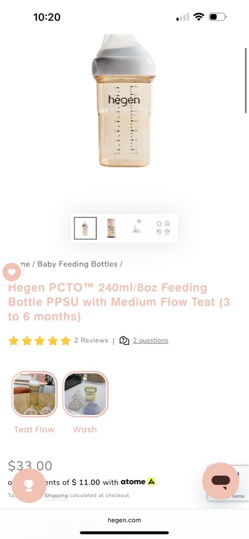 Hegen Milk Bottle 240ml, 150ml (Category: Breastfeeding & Bottle Feeding) located in Singapore. Submitted by jessyyyy8 (Listing ID 1375666564, Image 2). Description: Hegen milk bottle 240ml x1 (U.P. $33) Hegen milk bottle 150ml x1 (U.P. $31) Hegen breastmilk storage 150ml x1 (U.P. $22) Hegen food storage converter x1 （U.P. $23) FOC 2 transition sippy teats. Selling all at $90 (U.P. $109) Slightly negotiable for quick deal .