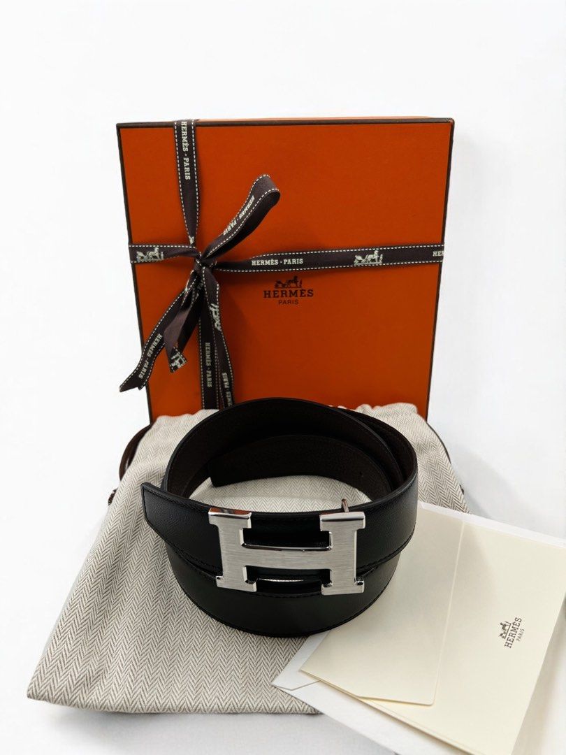 ⚜️Hermes H Buckle Reversible belt (Category: Luxury Accessories) located in Makati City. Submitted by 90sangel (Listing ID 1375764776, Image 2). Description: •Item: Hermes H Belt buckle Reversible ⚜️ •Size: 80/85/90/95/110 cm = 32mm Width: 1.26" •Condition: Excellent, no hidden issues! Metallic finish: Palladium plated *Crafted from leather with a sleek, minimalist design. Perfect for any occasion, this belt is a versatile accessory that compleme