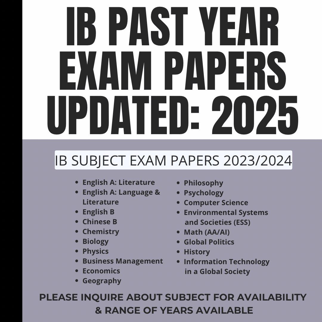 IB PAST YEAR PAPERS HL SL | INTERNATIONAL BACCALAUREATE PAST YEAR EXAM  PAPERS & SOLUTIONS UPDATED: 2024/2025 BY SUBJECT , Hobbies & Toys, Books &  Magazines, Assessment Books on Carousell