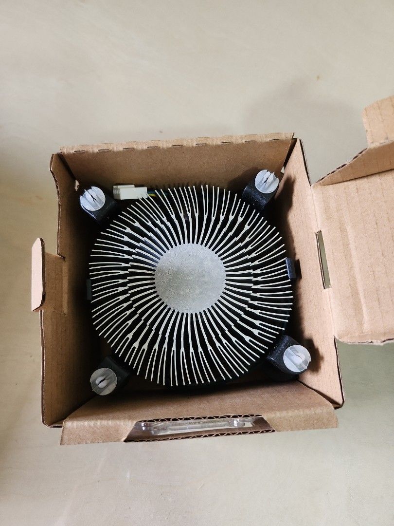 Intel CPU fan (Category: Computer Parts) located in Quezon City. Submitted by prelovedisle.ph (Listing ID 1375662600, Image 2). Description: Unused intel cpu fan. Wysiwyg. #cpufan #intelcpufan.