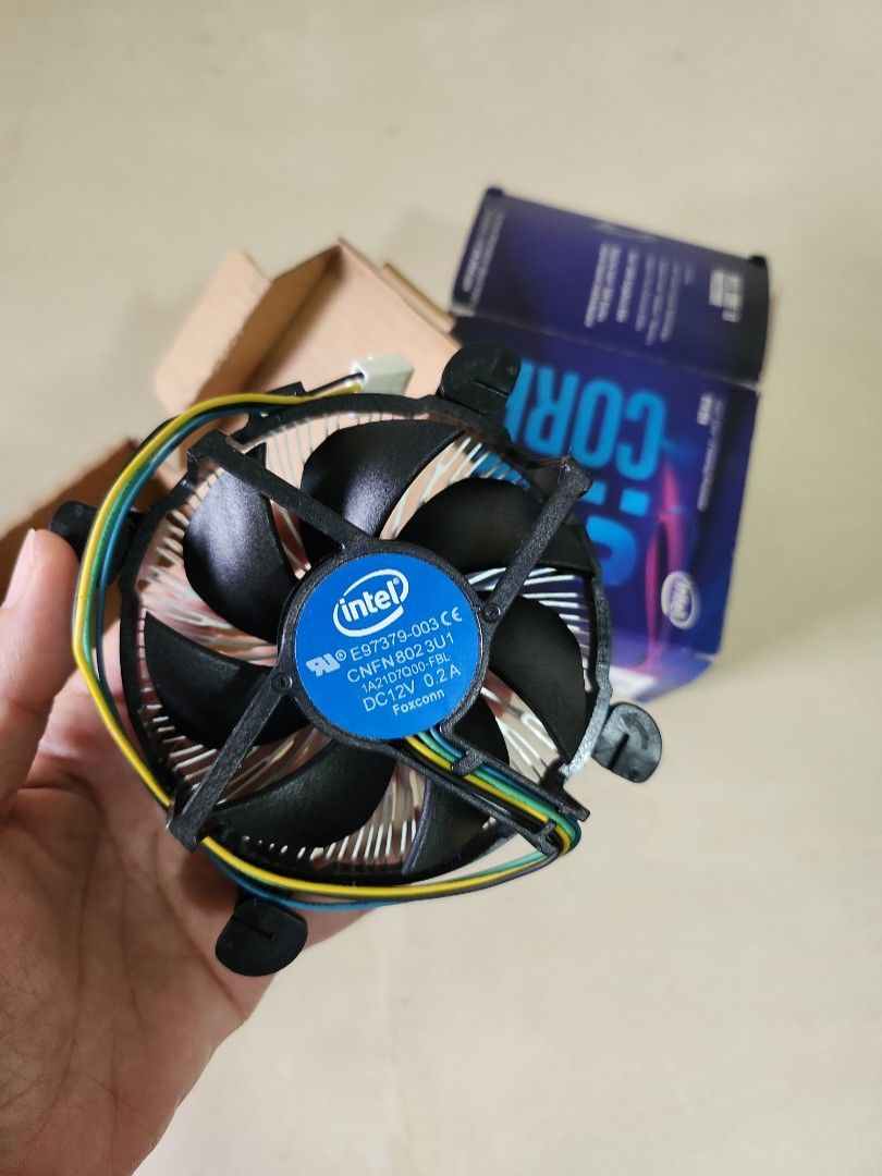 Intel CPU fan (Category: Computer Parts) located in Quezon City. Submitted by prelovedisle.ph (Listing ID 1375662600, Image 1). Description: Unused intel cpu fan. Wysiwyg. #cpufan #intelcpufan.