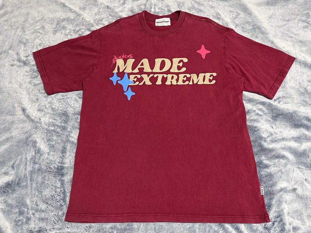 Made Extreme Red Acid Washed Shirt *AUTHENTIC* (Category: Tshirts & Polo Shirts ) located in Bulacan. Submitted by redcrestvault (Listing ID 1375825078, Image 1). Description: ₱1,200 + Shipping fee *Pre-loved *AUTHENTIC WHAT YOU SEE IS WHAT YOU GET *NO ISSUE *Complete Tags Size on tag: L Width: 24inches Length: 30inches .