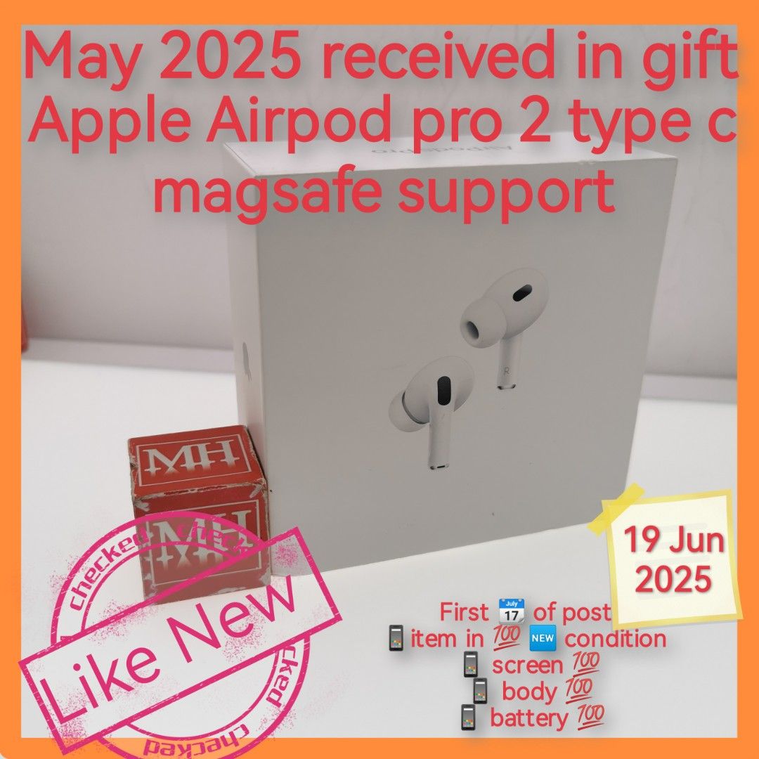 May gift Singapore apple airpod pro 2 type c magsafe support white warranty full set (Category: Headphones & Headsets) located in Singapore. Submitted by mobilehardware (Listing ID 1375816168, Image 1). Description: If possible pls chat for details n item availability before do payment or in shop collection 💬for urgent n fast response 9️⃣0️⃣0️⃣2️⃣0️⃣2️⃣6️⃣6️⃣ or via whåtsÄ🅿️🅿️ ⚠️Free reservations only start for same day collection with ☎️ numb