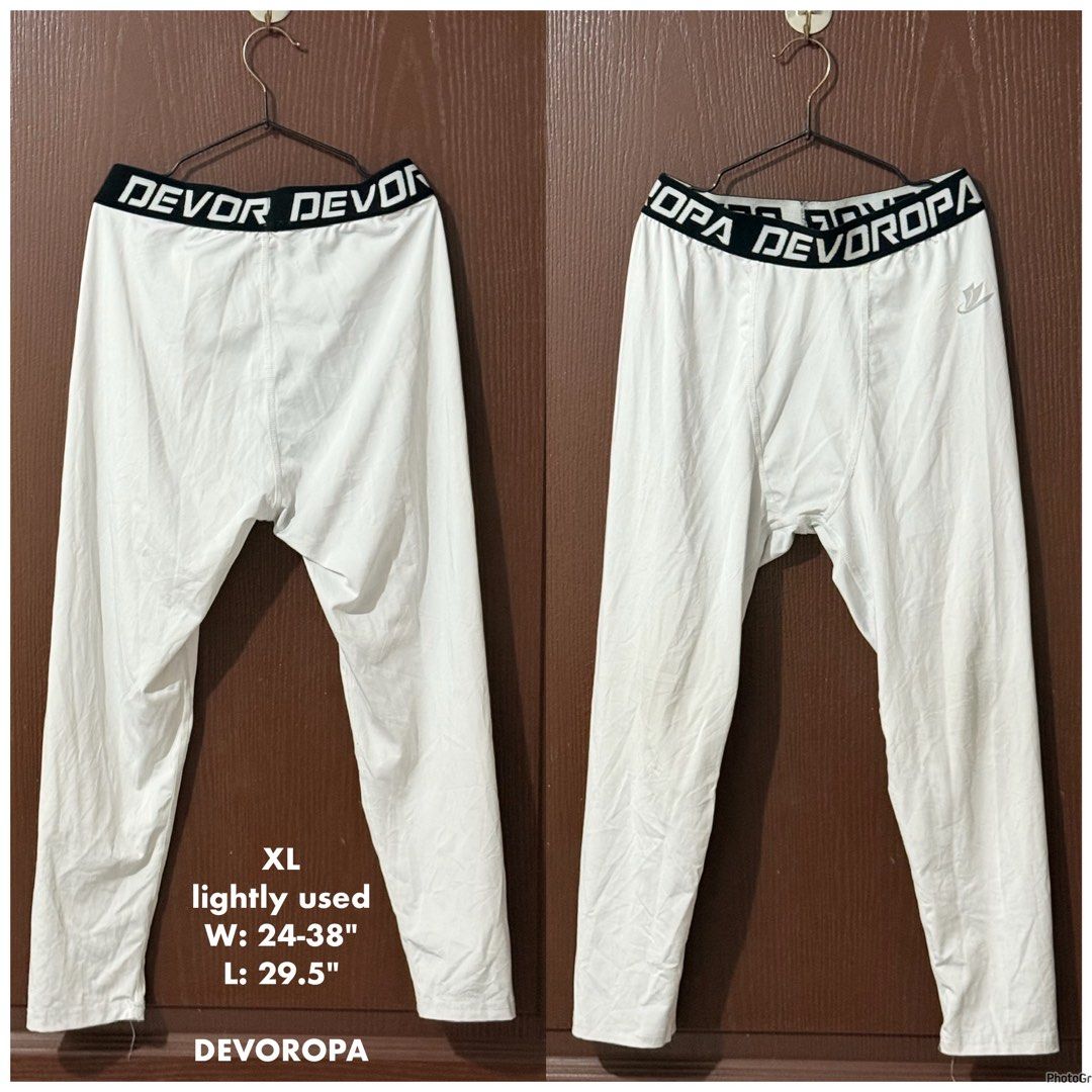 Devoropa Compression Pants - XL (Category: Activewear) located in Manila. Submitted by meisu_mnl (Listing ID 1375784341, Image 1). Description: 🔥 Devoropa Compression Pants 🔥 Lightly used athletic leggings perfect for gym, running, training and sports activities. Brand: Devoropa Size: XL Waist: 24-38 inches (stretchable) Length: 29.5 inches Color: White Condition: Lightly Used ✔ Stretchable fabric ✔ Comfortable athletic fit ✔ Good for gym / run