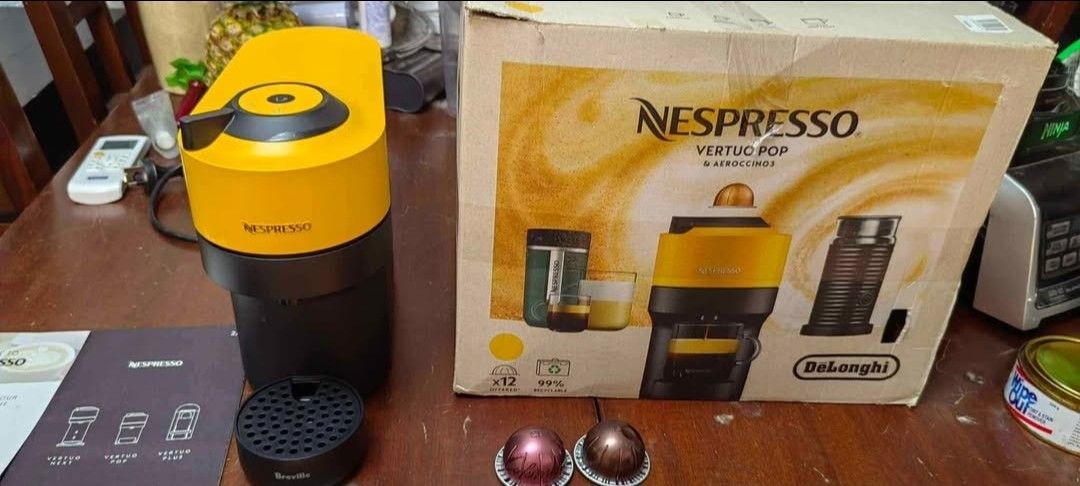 Nespresso Vertuo Pop (Category: Coffee Machines & Makers) located in Taytay. Submitted by mikz_1303 (Listing ID 1375767130, Image 3). Description: Nespresso Vertuo Pop Good Condition With free milk frother and 2 pods 220v Pick up in Taytay.