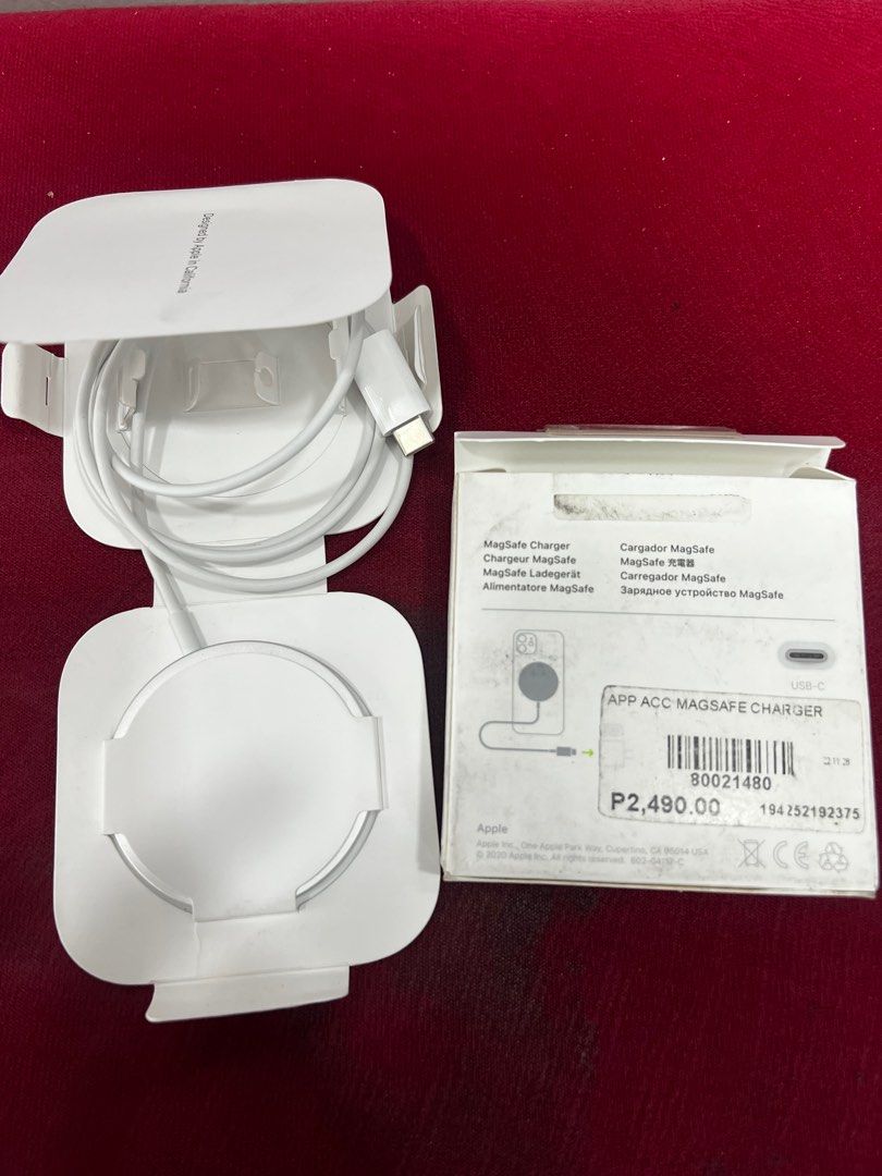 Original Magsafe slightly used Complete inclusion (Category: Chargers & Cables) located in Quezon City. Submitted by legitgadgetforless (Listing ID 1375713452, Image 1). Description: Slightly used Preloved Apple Magsafe cable . In pristine condition. Cod + nationwide.
