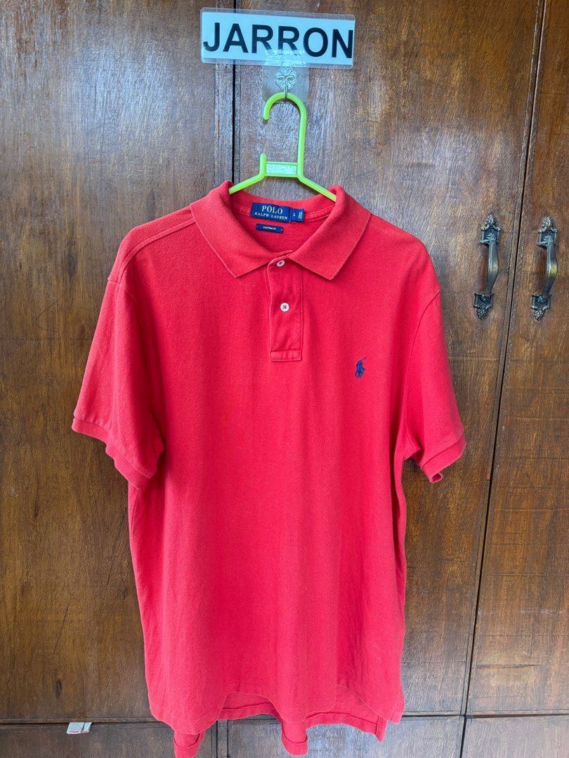 Ralph Lauren Red Polo Shirt Long Back (Category: Tshirts & Polo Shirts ) located in Binan City. Submitted by donjarron (Listing ID 1375669263, Image 1). Description: Ralph Lauren Red Polo Shirt Long Back 21.5x27-28 800 php Good condition Please allow a difference of 0.5-1 inches due to manual measurement 📍Biñan, Laguna.