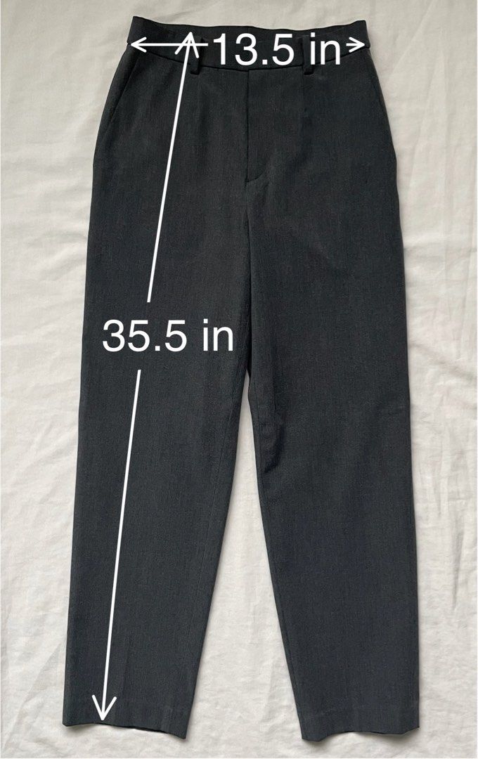 Uniqlo Dark Gray Small Ankle Pants Brushed Slacks (Category: Other Bottoms) located in Quezon City. Submitted by molilies (Listing ID 1375713071, Image 2). Description: RFS: Too small for me Original Price: ₱1990 Small 35.5 x 13.5 inches 📍 Quezon City, Metro Manila 👥 But First, Coffee, Katipunan 💵 GCash (COD only for SF) 🚚 SDD, J&T, GGX (₱21 off SF for J&T only) .