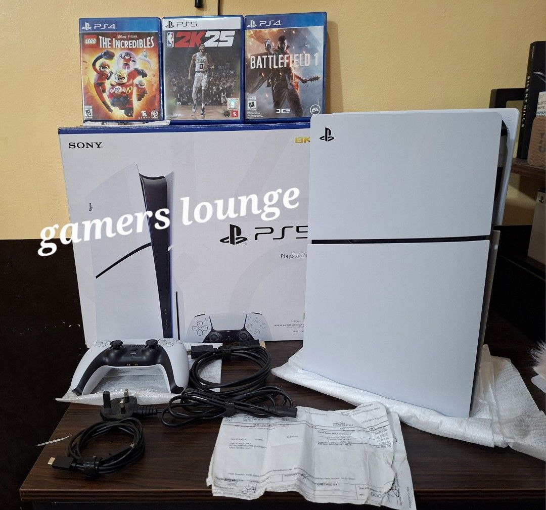 4 months old PS5 Slim 1TB (Category: PlayStation) located in Manila. Submitted by pjthebartender (Listing ID 1372531967, Image 1). Description: PS5 Slim 1TB good as new w/warranty until jan 2026 Complte and Orig Cables Horizontal Stand 1 controller 3 physical games 6 digital games 26k only🙏🙏🙏 Swap to PS5 phat/ PS4 Slim-PRO/Nintendo Switch/Steamdeck LBC/Grab/Lalamove Tondo-Q.C-Makati LRT 1-2.