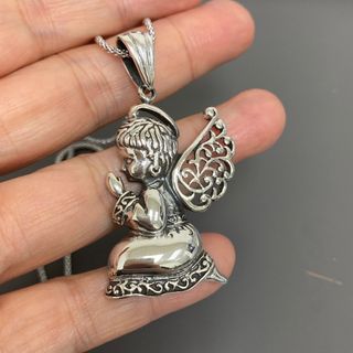 海外搜回 禱告的天使純銀925吊墜64213440670083110
