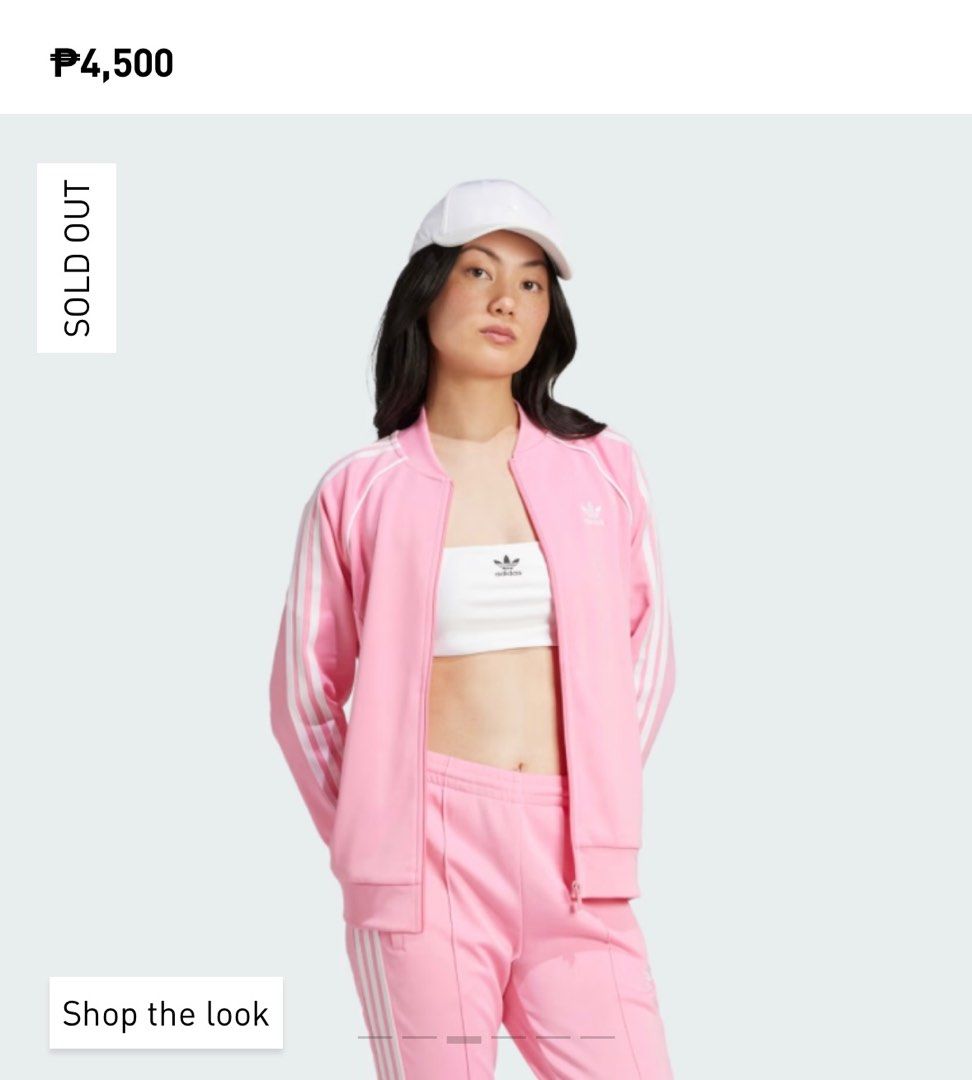 Adidas SST Pink Jacket (Category: Coats, Jackets and Outerwear) located in Manila. Submitted by jean_closet (Listing ID 1372509678, Image 1). Description: Brandnew with tags Size XS, runs big Perfect for pink workout/pilates sets!!! Super gorg pink!!! 💗 Rfs downsizing my closet :).