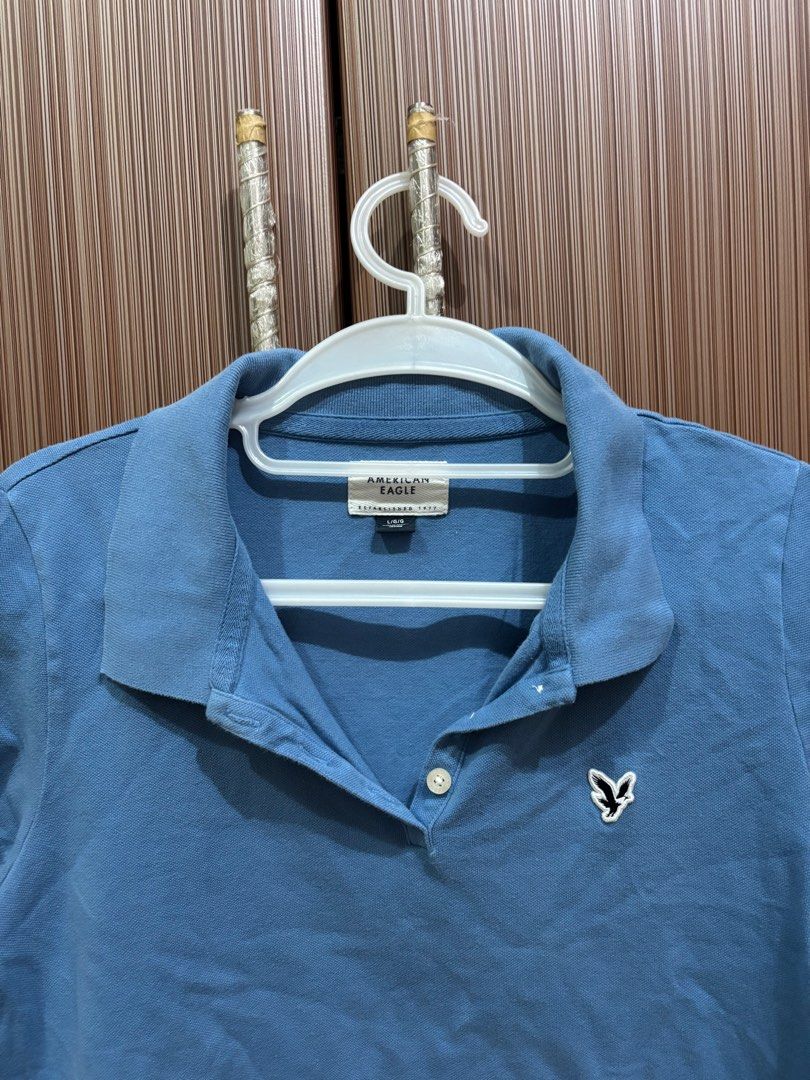 American Eagle Short Sleeve Polo Shirt (Category: Blouses) located in Taguig. Submitted by raninini (Listing ID 1372609337, Image 3). Description: - size L on tag - fits Large.
