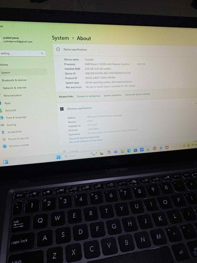 Asus Laptop (Category: Laptops & Notebooks) located in Manila. Submitted by LuxuryGoodiesPh (Listing ID 1372554431, Image 3). Description: Asus VivoBook X415DAP Bought a year ago No issue Good as new ✅ slightly used but not abused! No scratches ✅ Windows 11 Inclusion: Charger, bag.