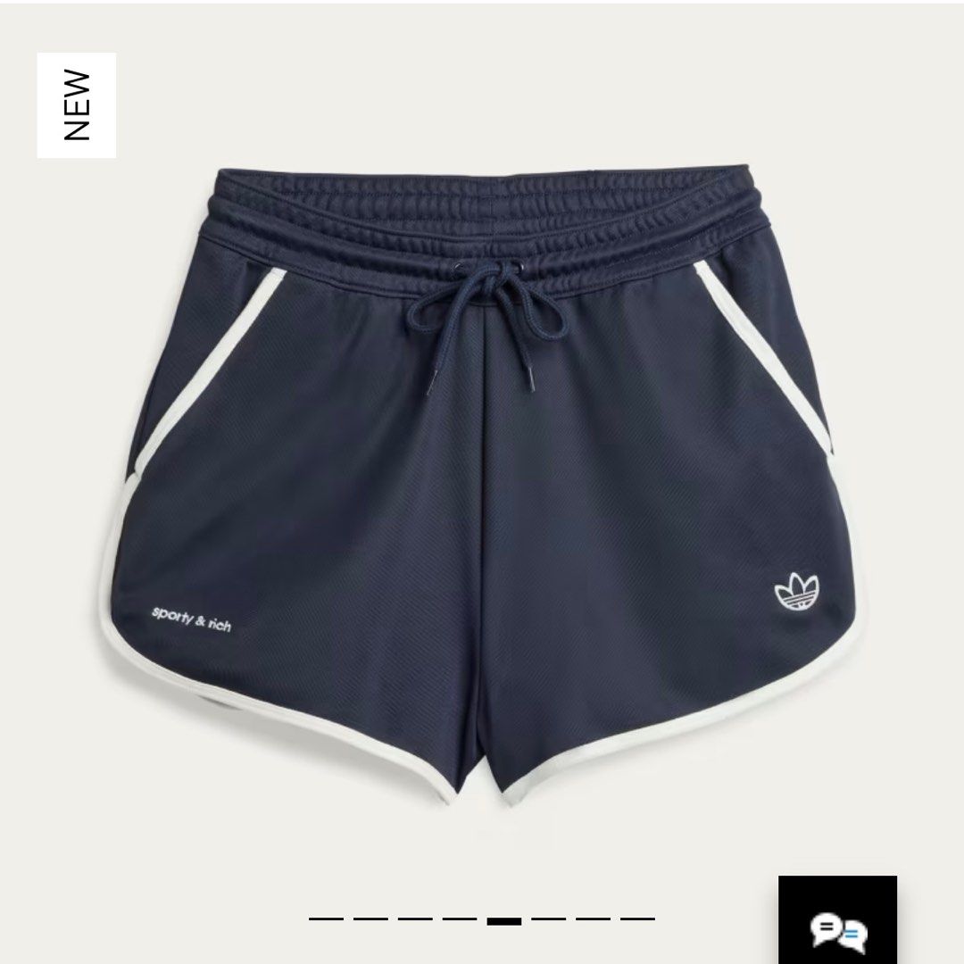 BNWT adidas Originals x Sporty & Rich Shorts - S (Category: Activewear) located in Singapore. Submitted by ilovetobuythingsidonotneed (Listing ID 1372611703, Image 3). Description: Sold out online on both adidas and Sporty & Rich’s webstores. Priority if the tee and shorts set is purchased. No negotiations or trades and to deal by mail only..