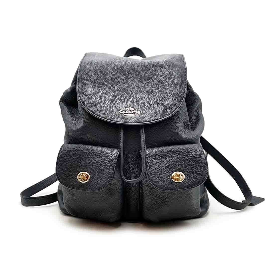 Coach Backpack (Category: Luxury Bags & Wallets) located in Makati City. Submitted by zzebraaa (Listing ID 1372486053, Image 2). Description: Bought in Japan 17,000 yen March 20,2025 (Brand new) used once With card for authenticity Black Leather adjustable strap Pay via g cash (can pay once your rider is here) .