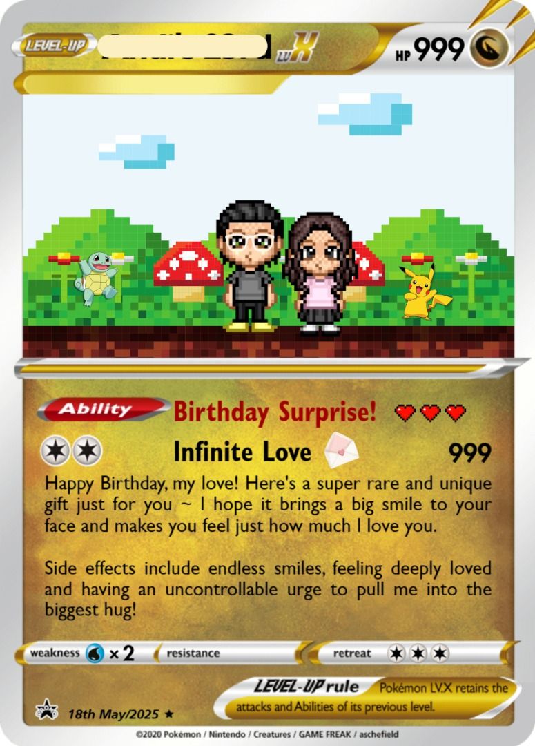 pokemon card kingdra ex Personalized Couple Poke Love Card, Custom photo Anime Themed Gift for main image 1