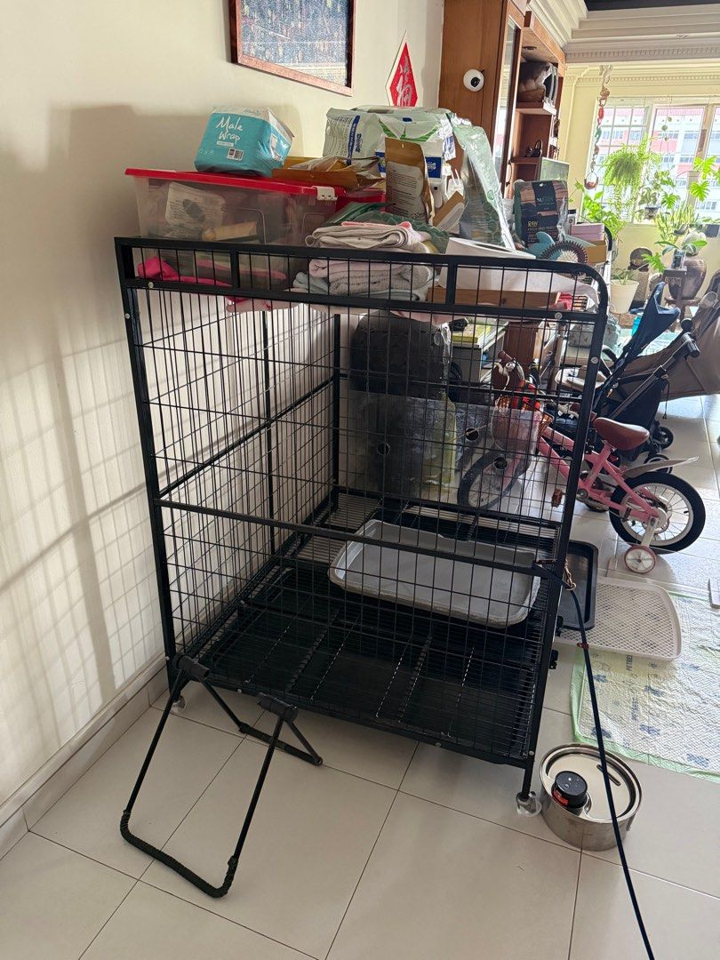 Dog cage (Category: Homes & Other Pet Accessories) located in Singapore. Submitted by vtec_machine (Listing ID 1372537654, Image 2). Description: Dog cage with wheel for sale. Initially wanted to use it to cage my dog but decided to let him roam around in the house. Only use it for about 2 weeks and left aside collecting dust. Size: 125cm x 95cm x 125cm (Refer to last pic) Cash & carry and arrange your own transportation. .