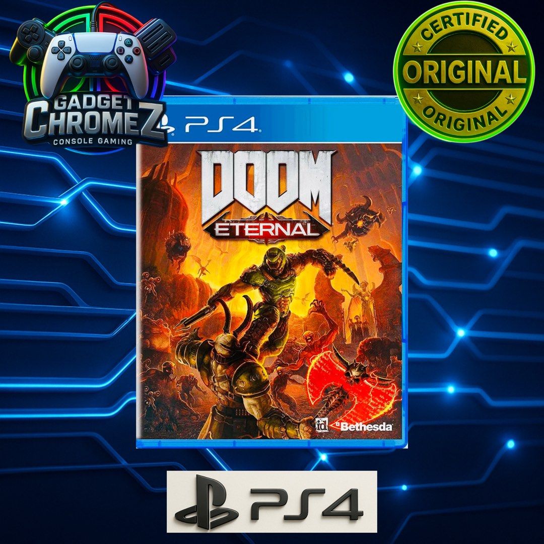 Doom Eternal | PS4 Game | BRANDNEW (Category: PlayStation) located in San Jose del Monte. Submitted by gadget_chromez (Listing ID 1039821017, Image 1). Description: DOOM: ETERNAL BRANDNEW / SEALED Physical Disc. Safely packed with 2 layers of thick bubble wrap for maximum protection upon shipping out..