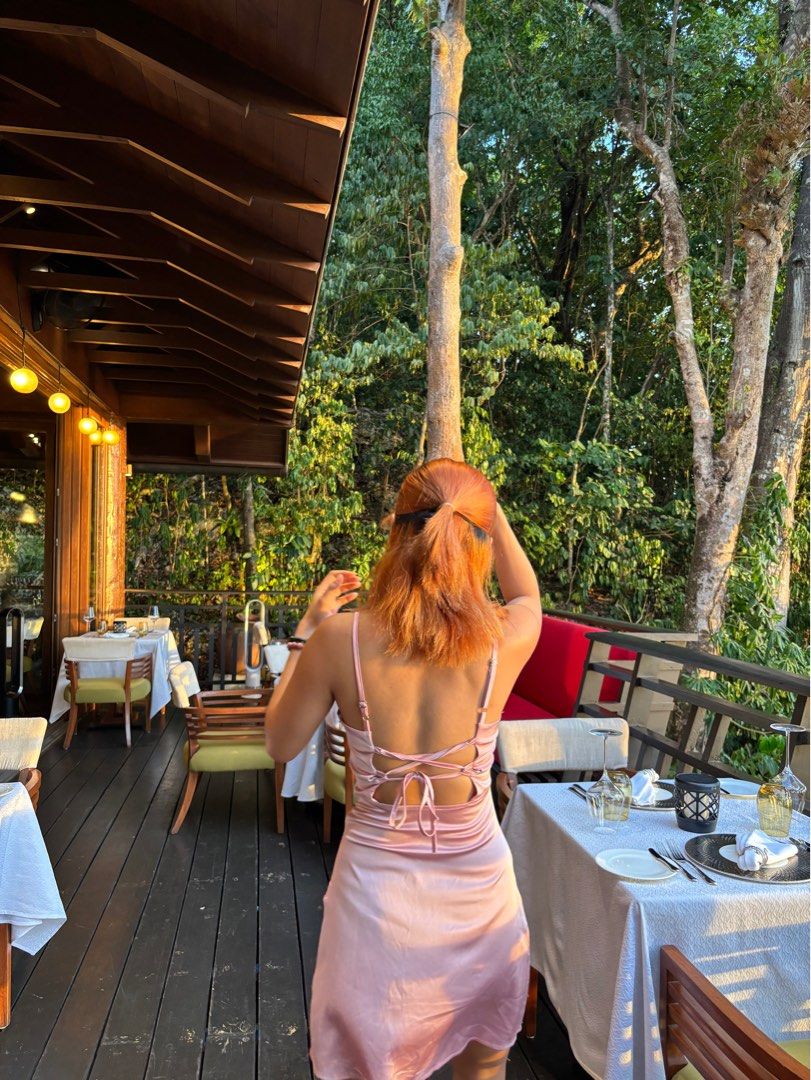 Dusty Pink Silk Dress (Category: Dresses) located in Quezon City. Submitted by shopkd_ (Listing ID 1372536720, Image 2). Description: small-medium lightweight dress with adjustable straps for shoulders and waist hugs the body just right super cute fit!! 🎀.