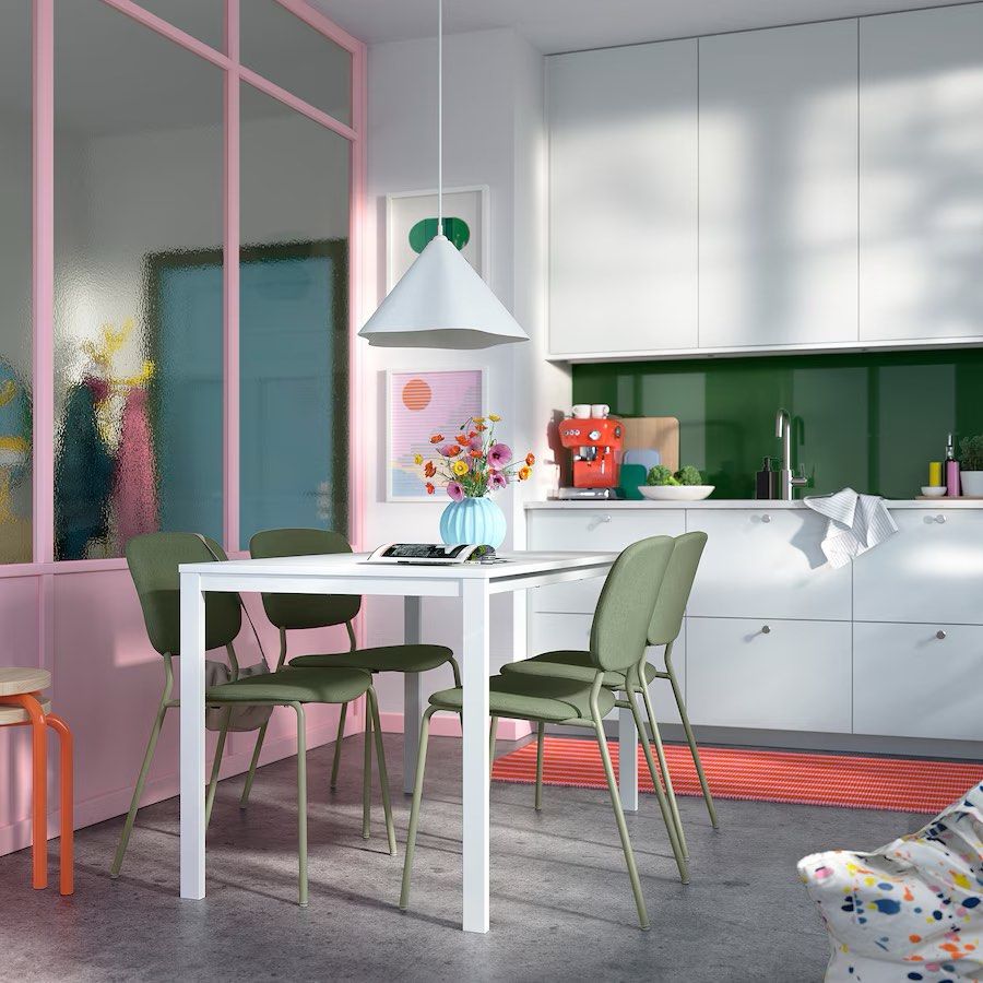 Dining Table (Category: Tables & Sets) located in Singapore. Submitted by sfapple (Listing ID 1371873790, Image 3). Description: VIHALS TABLE 125cm x 74cm Light Grey colour vinyl surface .